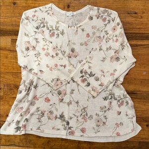 J. Jill Cream Floral Blouse size XL